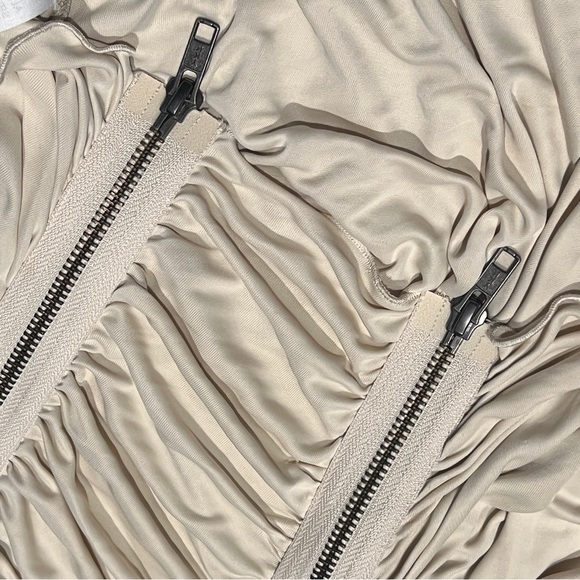 ALLSAINTS NWOT GISELE ROUCHED BODYCON ZIP DRESS - Picture 3 of 16